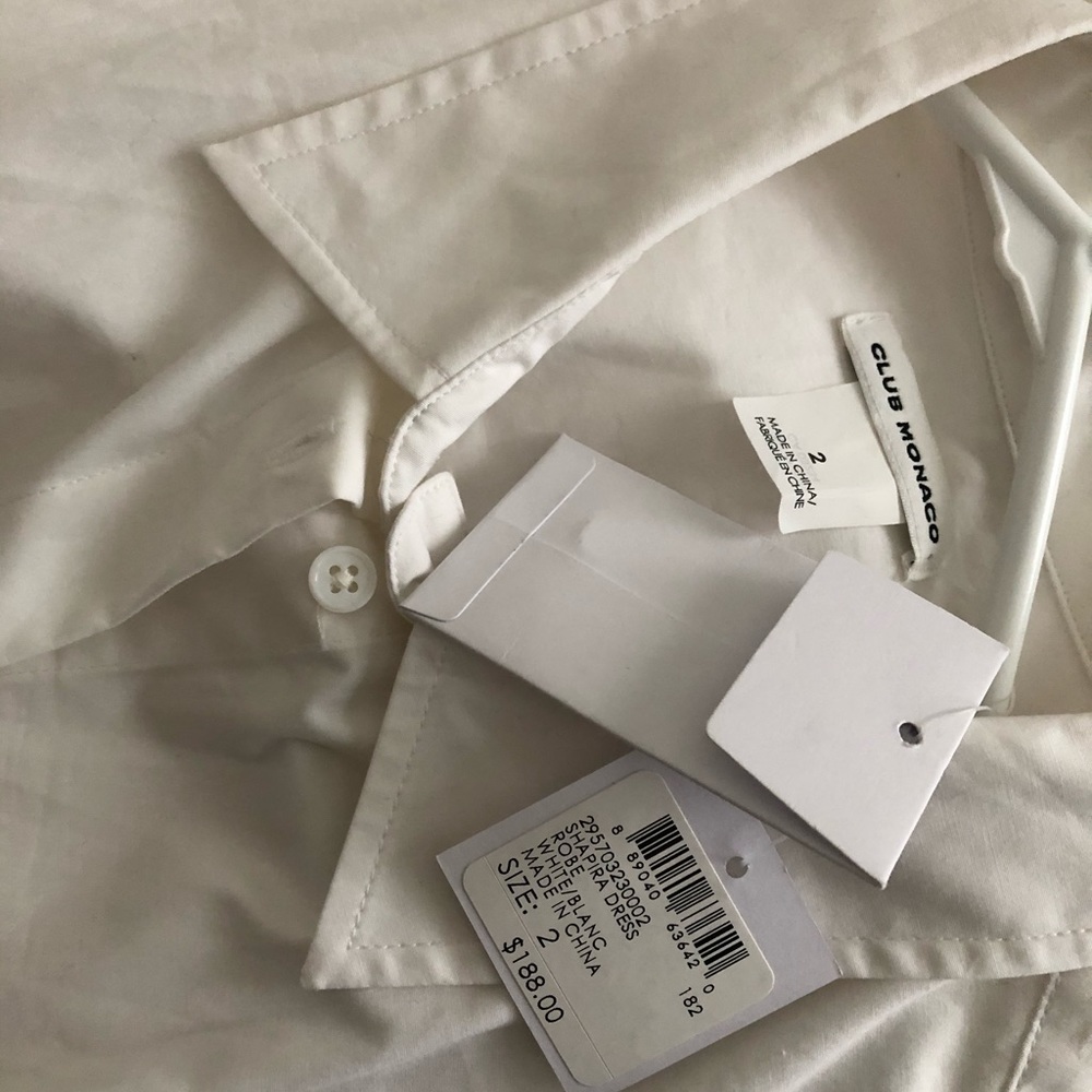 NWT Club Monaco WHITE SHIRT DRESS - Picture 4 of 4
